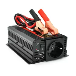 Інвертор напруги CARMAER1500W (300 Вт), 12/220V з апроксимованою синусоїдою, 1Shuko, 2*USB (DC:5V/2A), крокодили+ прикурювач, Q20 Інвертор напруги CARMAER1500W (300 Вт), 12/220V з апроксимованою синусоїдою, 1Shuko, 2*USB (DC:5V/2A), крокодили+ прикурювач, Q20
