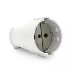 Штепсельний роз'єм з заземленням 16A 250V A102, White, Q15 Штепсельний роз'єм з заземленням 16A 250V A102, White, Q15
