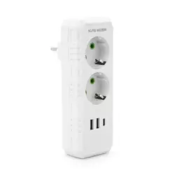 Розетка трійник із заземленням F103-White, 2 розетки+2USB+1Type-C, 2500W, 10A, 110-250V~Max, Blister Розетка трійник із заземленням F103-White, 2 розетки+2USB+1Type-C, 2500W, 10A, 110-250V~Max, Blister