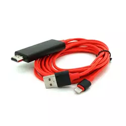 Конвертер MHL Lighting (тато) + USB (тато) => HDMI(тато) 1.8м, Red, 4K/2K, BOX Конвертер MHL Lighting (тато) + USB (тато) => HDMI(тато) 1.8м, Red, 4K/2K, BOX