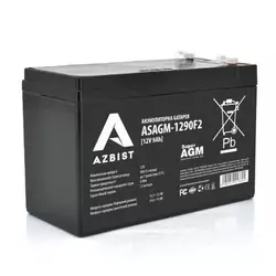 Акумулятор AZBIST Super AGM ASAGM-1290F2, Black Case, 12V 9.0Ah (151 х 65 х 94 (100) ) Q10/420 Акумулятор AZBIST Super AGM ASAGM-1290F2, Black Case, 12V 9.0Ah (151 х 65 х 94 (100) ) Q10/420