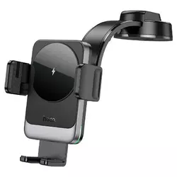 Автоутримувач HOCO HW14+ Wireless Charging 15W, кріплення на торпеду, затискач 55-90мм, Black, Box Автоутримувач HOCO HW14+ Wireless Charging 15W, кріплення на торпеду, затискач 55-90мм, Black, Box