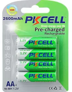 Акумулятор PKCELL 1.2V AA 2600mAh NiMH Already Charged, 4 штуки у блістері ціна за блістер, Q12