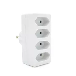 Розетка 4-х місна без заземлення SQ-ZDB01/4, 4x2.5A(10A) 250V~Max, 2300W, White, 2Р, Q100 Розетка 4-х місна без заземлення SQ-ZDB01/4, 4x2.5A(10A) 250V~Max, 2300W, White, 2Р, Q100