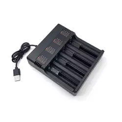 Зарядний пристрій MS-5DP4, 4 канали, 18650/26650/21700, 4.2V/4000mAh, живлення від USB