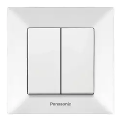 Вимикач Panasonic Arkedia Slim двоклавішний, білий Вимикач Panasonic Arkedia Slim двоклавішний, білий