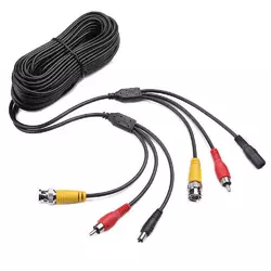 Патчкорд комбінований коаксіальний + живлення + звук BNC + DC + AV 25m, чорний Патчкорд комбінований коаксіальний + живлення + звук BNC + DC + AV 25m, чорний