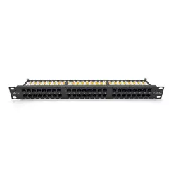 Патч-панель Ritar 48 портiв UTP DUAL кат 5Е 19 "1U НЕ екранована чорна Q10 Патч-панель Ritar 48 портiв UTP DUAL кат 5Е 19 "1U НЕ екранована чорна Q10