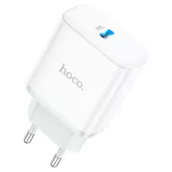 СЗУ 110-240V HOCO C104A 1xUSB-C, PD20W, White, Box СЗУ 110-240V HOCO C104A 1xUSB-C, PD20W, White, Box