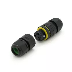 Кабельний з'єднувач EW-M16-3P, під кабель 7-10 мм, 3P, 17.5A, 450V, Black Кабельний з'єднувач EW-M16-3P, під кабель 7-10 мм, 3P, 17.5A, 450V, Black