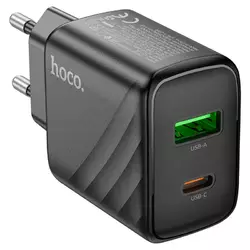 СЗУ 110-240V HOCO CS23A USB-C+USB, 30W, Black, Box СЗУ 110-240V HOCO CS23A USB-C+USB, 30W, Black, Box