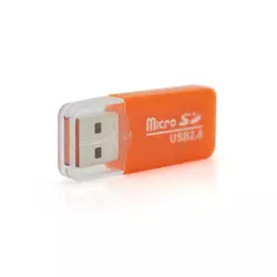 Кардридер універсальний MERLION CRD-1OR TF/Micro SD, USB2.0, Orange, OEM Q50 Кардридер універсальний MERLION CRD-1OR TF/Micro SD, USB2.0, Orange, OEM Q50