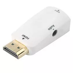 Конвертер-адаптер HDMI (тато) на VGA (мама), White, CristalBox Конвертер-адаптер HDMI (тато) на VGA (мама), White, CristalBox