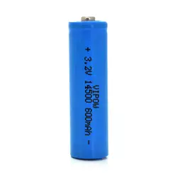 Літій-залізо-фосфатний акумулятор 14500 Lifepo4 Vipow IFR14500 TipTop, 600mAh, 3.2V, Blue Q50/500