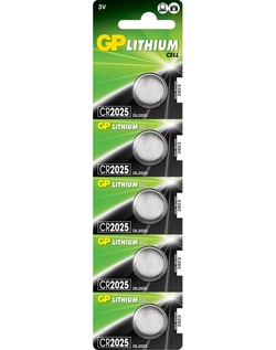 Батарейка літієва GP CR2025-8C5, 5 шт в блістері (упак.100 штук) ціна за блістер