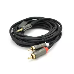 Кабель VEGGIEG AR2-5 DC3.5 (тато) => 2хRCA (тато), GOLD Jack, CU, Stereo, круглий, Black, 5 м, Пакет Кабель VEGGIEG AR2-5 DC3.5 (тато) => 2хRCA (тато), GOLD Jack, CU, Stereo, круглий, Black, 5 м, Пакет