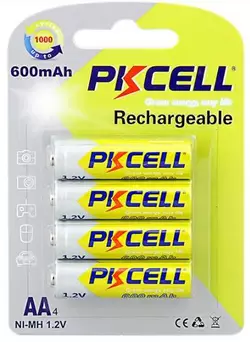 Акумулятор PKCELL 1.2V AA 600mAh NiMH Rechargeable Battery, 4 штуки у блістері ціна за блістер, Q12