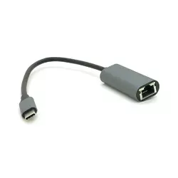 Конвертер Type-C (тато)/RJ-45(мама), 18cm, круглий, chip:RTL8153, 1000Mbps, Gray Конвертер Type-C (тато)/RJ-45(мама), 18cm, круглий, chip:RTL8153, 1000Mbps, Gray