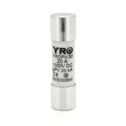 Плавкий запобіжник YROPV-30, 20A, 1000Vdc, 10×38mm, постійна напруга, 10 штук в упаковці, ціна за 1 штуку Плавкий запобіжник YROPV-30, 20A, 1000Vdc, 10×38mm, постійна напруга, 10 штук в упаковці, ціна за 1 штуку