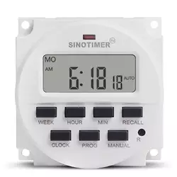 Таймер тижневий Sinotimer TM618H-3, програмований, 16А, 24V, 60х60х30 мм Таймер тижневий Sinotimer TM618H-3, програмований, 16А, 24V, 60х60х30 мм