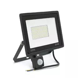 Прожектор LED з датчиком руху Ritar ZB-PGGY-50W, 50W, SMD2835, IP65, 4000Lm, 6500K (100%), Ra>70, 182*146*40mm, Black Прожектор LED з датчиком руху Ritar ZB-PGGY-50W, 50W, SMD2835, IP65, 4000Lm, 6500K (100%), Ra>70, 182*146*40mm, Black