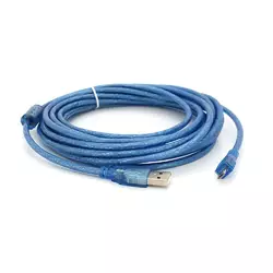 Кабель USB 2.0 (AM / Місго 5 pin) 5м, прозорий синій, Пакет Кабель USB 2.0 (AM / Місго 5 pin) 5м, прозорий синій, Пакет