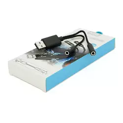 Перехідник для навушників та мікрофона KIN KY-211 USB2.0(M)-2/Jack3.5(F), Black, Box Перехідник для навушників та мікрофона KIN KY-211 USB2.0(M)-2/Jack3.5(F), Black, Box