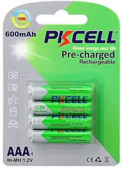 Акумулятор PKCELL 1.2V AAA 600mAh NiMH Already Charged, 4 штуки у блістері ціна за блістер, Q12 Акумулятор PKCELL 1.2V AAA 600mAh NiMH Already Charged, 4 штуки у блістері ціна за блістер, Q12
