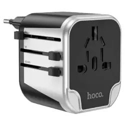 Фільтр HOCO AC5 на 1 розетку + 2 USB, 220В, кабель 1,5м, Black/Gray, Box Фільтр HOCO AC5 на 1 розетку + 2 USB, 220В, кабель 1,5м, Black/Gray, Box