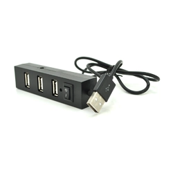Хаб YT-HUB4-B USB 2.0 4 порту, Black, 480Mbts живлення від USB, Blister Q200