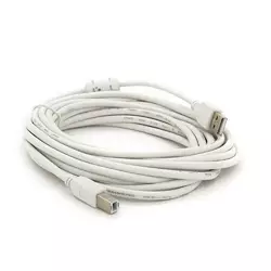 Кабель USB 2.0 AM/BM, 5.0m, 1 ферит, білий Кабель USB 2.0 AM/BM, 5.0m, 1 ферит, білий
