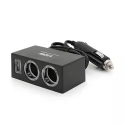 АЗУ розгалужувач Olesson 1522, 12V-2*12V+USB, Black, Blister АЗУ розгалужувач Olesson 1522, 12V-2*12V+USB, Black, Blister