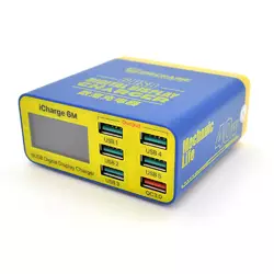 Зарядні станція з цифровою індикацією MECHANIC iCharge 6M , 6*USB-A(1*QC3.0-15W), 220V/40W. 155*115*55mm Зарядні станція з цифровою індикацією MECHANIC iCharge 6M , 6*USB-A(1*QC3.0-15W), 220V/40W. 155*115*55mm