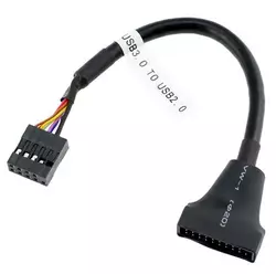 Перехідник USB 2.0 => USB 3.0 для материнської плати, 20pin (тато) to 9 pin (мама) Перехідник USB 2.0 => USB 3.0 для материнської плати, 20pin (тато) to 9 pin (мама)