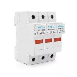 Корпус під плавкий запобіжник YRO RT18-32/3P, 32A, 500/690V, зі світловим індикатором, DIN, під запобіжник 10*38mm,контакти мідь  78*52.8mm Корпус під плавкий запобіжник YRO RT18-32/3P, 32A, 500/690V, зі світловим індикатором, DIN, під запобіжник 10*38mm,контакти мідь  78*52.8mm