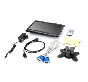 Автомобільний РК-монітор 10.1 ", AV + VGA + HDMI + RCA  роз'єми, 1024 * 600ips, 12-24V, BOX