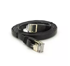 Патч-корд литий плоский WEEPDA, UTP, RJ45, Cat.7, 1m, Cu, чорний Патч-корд литий плоский WEEPDA, UTP, RJ45, Cat.7, 1m, Cu, чорний