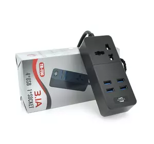 Мережевий фільтр ТВ-Т06, 1 розетка + 4 USB, 2 м, перетин 3х0,75мм, 2500W, Black, Box Мережевий фільтр ТВ-Т06, 1 розетка + 4 USB, 2 м, перетин 3х0,75мм, 2500W, Black, Box