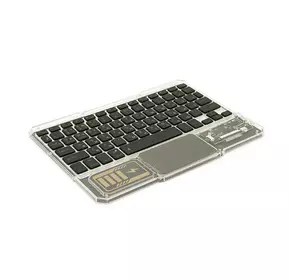 Клавіатура бездротова YT-K333, розкладна, 78 клавіш, Touchpad, (Eng/Pyc), 2.4G, вбудований акумулятор, 245x165mm, Black/Transparent, Box Клавіатура бездротова YT-K333, розкладна, 78 клавіш, Touchpad, (Eng/Pyc), 2.4G, вбудований акумулятор, 245x165mm, Black/Transparent, Box