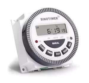 Таймер тижневий Sinotimer TM619-2, програмований, 16А, 200-250V, 60х60х30 мм Таймер тижневий Sinotimer TM619-2, програмований, 16А, 200-250V, 60х60х30 мм