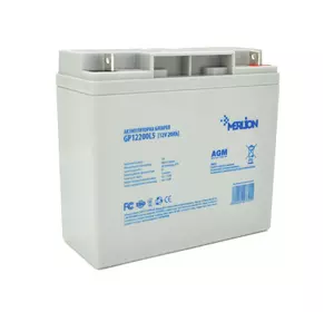 Акумуляторна батарея MERLION AGM GP12200L5 12 V 20 Ah ( 181 x 76 x 166 (168) ), 5,4 kg, Grey, Q4/192 Акумуляторна батарея MERLION AGM GP12200L5 12 V 20 Ah ( 181 x 76 x 166 (168) ), 5,4 kg, Grey, Q4/192