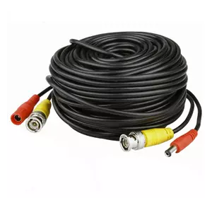 Патчкорд комбінований коаксіальний + живлення BNC + DC 20m, чорний, Q70 Патчкорд комбінований коаксіальний + живлення BNC + DC 20m, чорний, Q70