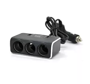 АЗП розгалужувач + вольтметр Olesson 1639, 12V-3 * 12V + 2 * USB, Black, Blister АЗП розгалужувач + вольтметр Olesson 1639, 12V-3 * 12V + 2 * USB, Black, Blister
