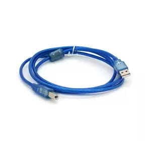 Кабель USB 2.0 RITAR AM / BM, 1.5m, 1 ферит, прозорий синій Q250 Кабель USB 2.0 RITAR AM / BM, 1.5m, 1 ферит, прозорий синій Q250