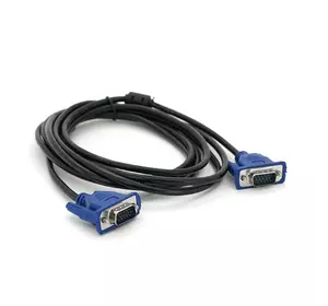 Кабель Merlion VGA 3 + 2 3m, male to male (тато-тато), 2 фериту, чорно-синій, пакет Q150 Кабель Merlion VGA 3 + 2 3m, male to male (тато-тато), 2 фериту, чорно-синій, пакет Q150