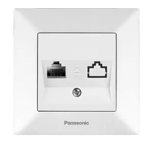 Розетка Panasonic Arkedia Slim комп'ютерна RJ45 CAT6e, біла Розетка Panasonic Arkedia Slim комп'ютерна RJ45 CAT6e, біла