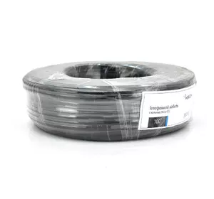 Телефонний кабель Merlion 4 житловий 28awg CCS, моножильний, круглий, 100метрів у бухті чорний Телефонний кабель Merlion 4 житловий 28awg CCS, моножильний, круглий, 100метрів у бухті чорний