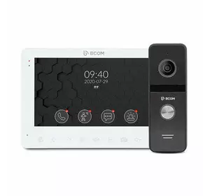 HD комплект відеодомофон і панель виклику BCOM BD-780FHD White Kit ( 7дюймів домофон з пам'яттю, запис по руху, Full HD панель виклику )