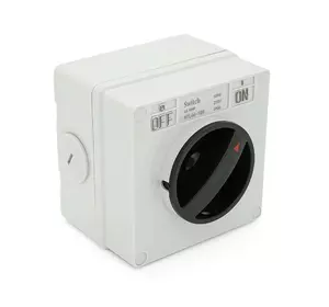Вимикач зовнішнього монтажу, двосторонній висновок, IP65, AC:250V, 16A, Grey Вимикач зовнішнього монтажу, двосторонній висновок, IP65, AC:250V, 16A, Grey