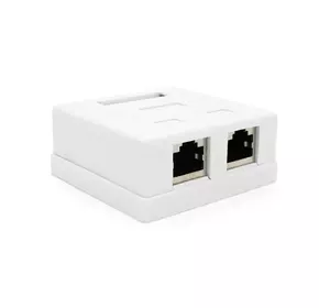 Розетка RITAR FTP 8P8C RJ45 2 порт Cat-5, накладна біла Q500 Розетка RITAR FTP 8P8C RJ45 2 порт Cat-5, накладна біла Q500